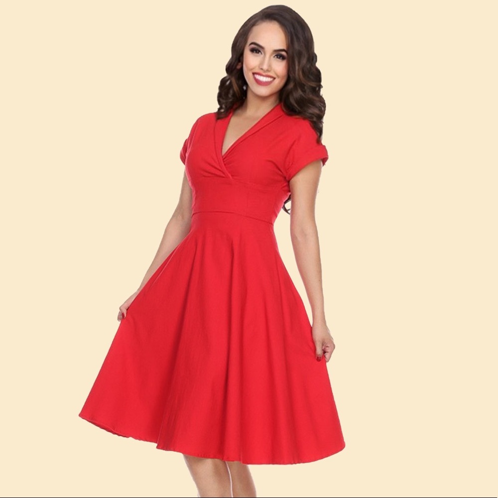 🌺 Meet Me at The Water Cooler Dress in Red